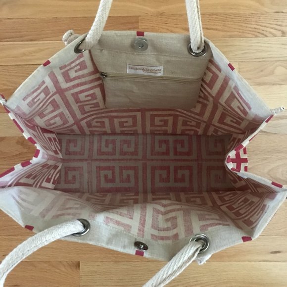 The Royal Standard Red and Tan Canvas Juco Tote - Picture 5 of 10